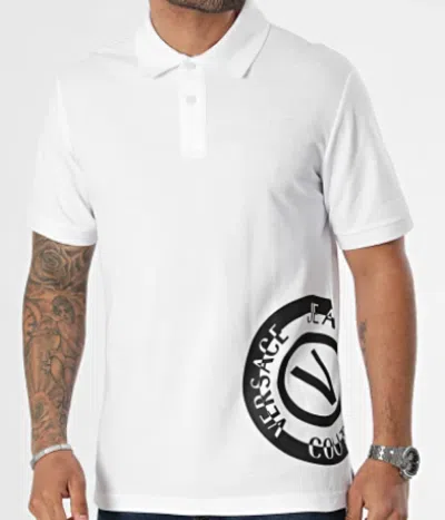 Versace Jeans Couture White Logo Polo