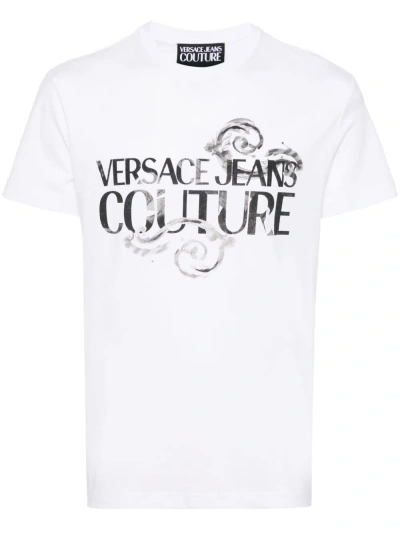 Versace Jeans Couture White Logo-print Cotton T-shirt