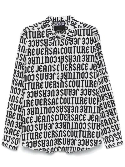 VERSACE JEANS COUTURE WHITE LOGO PRINT SHIRT