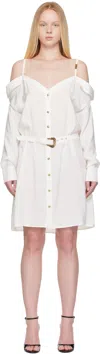 Versace Jeans Couture White Off-the-shoulder Minidress In White