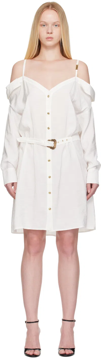 Versace Jeans Couture White Off-the-shoulder Minidress