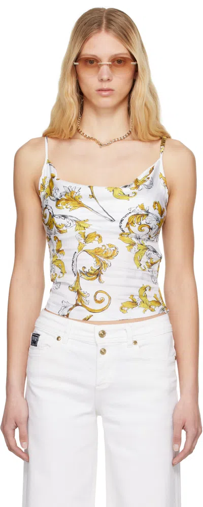 VERSACE JEANS COUTURE WHITE OUTLINE BAROCCO CAMISOLE