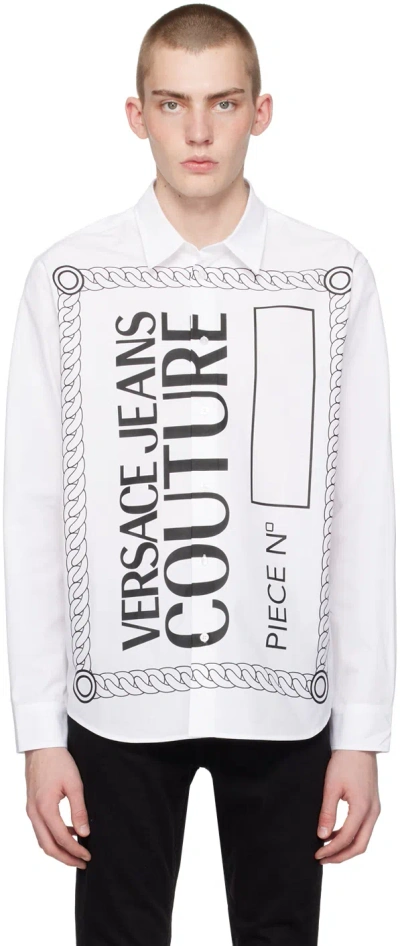 Versace Jeans Couture White Piece Number Shirt In E003 White