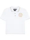 Versace Jeans Couture White Polo Shirt With Logo Print On The Chest In White