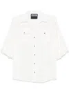 Versace Jeans Couture Puff Sleeves White Button-up Shirt In White