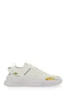 Versace Jeans Couture White Sneakers With Bold Logo And Textured Upper In White