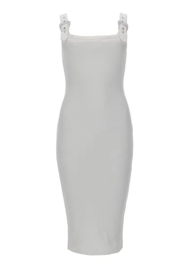 Versace Jeans Couture Couture Straight Neckline Dress In Neutral