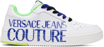 Versace Jeans Couture White Starlight Logo Sneakers In Epv5 White/klein