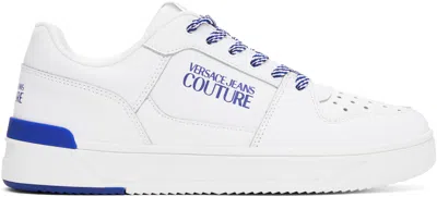 Versace Jeans Couture White Starlight Trainers In Es10-white/cobalt
