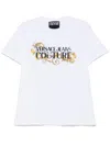 VERSACE JEANS COUTURE VERSACE JEANS COUTURE WHITE T-SHIRT WITH FRONT LOGO