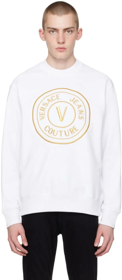 Versace Jeans Couture White V-emblem Sweatshirt