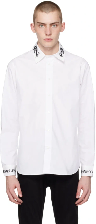 Versace Jeans Couture White Watercolor Couture Shirt In E003 White