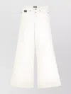 Versace Jeans Couture Wide-leg Denim Trousers Featuring Pockets In White