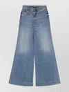 Versace Jeans Couture Wide-leg Faded Wash Denim Trousers With Belt Loops In Blue