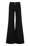 Versace Jeans Couture Wide-leg Denim Trousers Featuring Pockets In Black