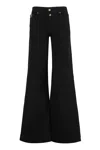 Versace Jeans Couture Wide-leg Denim Trousers Featuring Pockets In Black