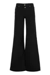 Versace Jeans Couture Wide-leg Denim Trousers Featuring Pockets In Black