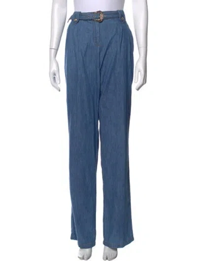 Pre-owned Versace Jeans Couture Wide Leg Pants In Blue