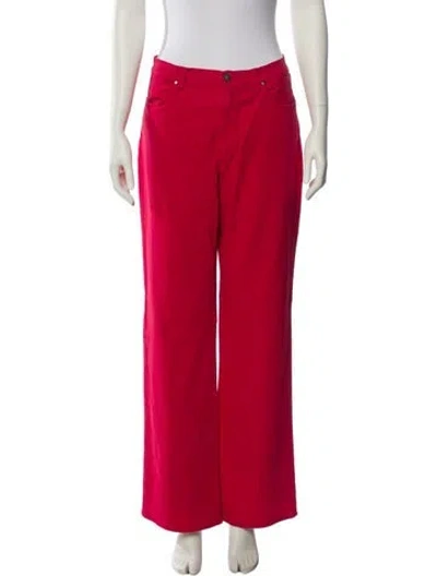 Pre-owned Versace Jeans Couture Wide Leg Pants In Red