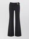Versace Jeans Couture Wide-leg Trousers With High Waist And Buckle In Black