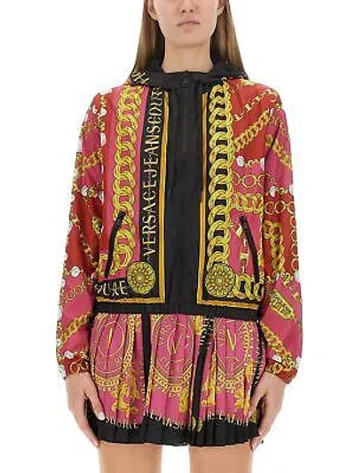 Pre-owned Versace Jeans Couture Windbreaker V-emblem Chain In Fucsia