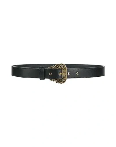 Versace Jeans Couture Woman Belt Black Size 30 Calfskin, Polyurethane Coated