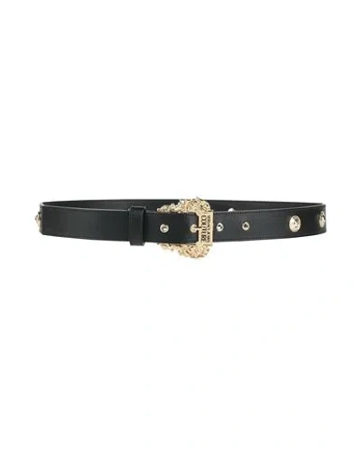 Versace Jeans Couture Woman Belt Black Size 36 Calfskin, Polyurethane Coated