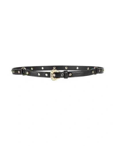 Versace Jeans Couture Woman Belt Black Size 38 Goat Skin