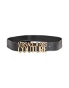 Versace Jeans Couture Woman Belt Black Size 38 Leather In Black