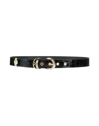 Versace Jeans Couture Woman Belt Black Size 38 Leather