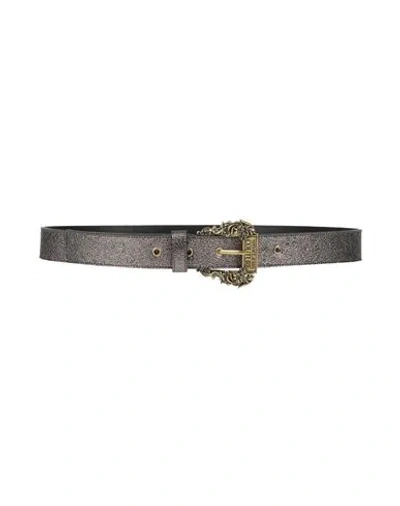 Versace Jeans Couture Woman Belt Gunmetal Size 36 Polyurethane, Leather
