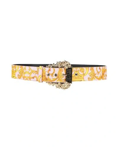 Versace Jeans Couture Woman Belt Pink Size 28 Leather In Yellow