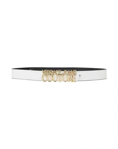 Versace Jeans Couture Woman Belt White Size 34 Calfskin