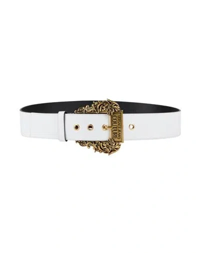Versace Jeans Couture Woman Belt White Size 34 Cow Leather