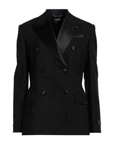 Versace Jeans Couture Woman Blazer Black Size 10 Virgin Wool, Silk