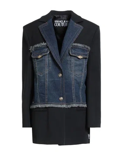 Versace Jeans Couture Woman Blazer Black Size 6 Viscose, Polyamide, Elastane, Cotton