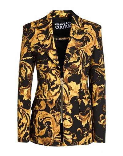 Versace Jeans Couture Woman Blazer Black Size 8 Polyester, Elastane