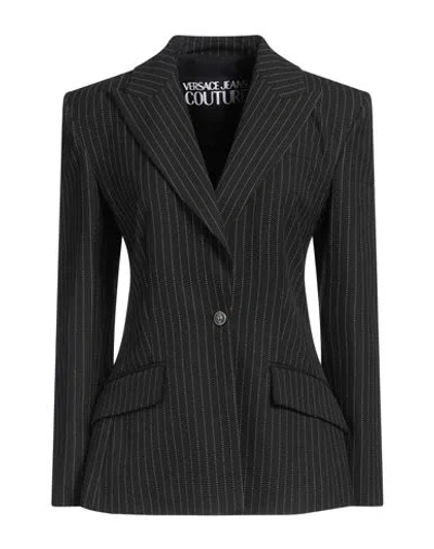 Versace Jeans Couture Woman Blazer Black Size 8 Polyester, Viscose, Elastane