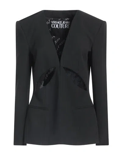 Versace Jeans Couture Woman Blazer Black Size 8 Polyester, Viscose, Elastane
