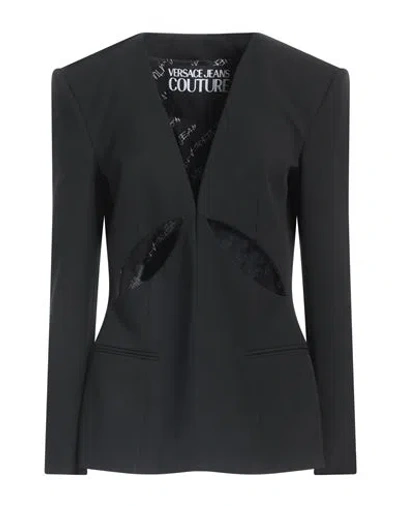 Versace Jeans Couture Woman Blazer Black Size 4 Polyester, Viscose, Elastane