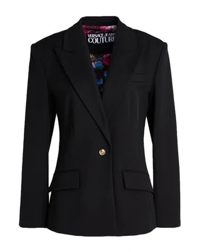 Versace Jeans Couture Woman Blazer Black Size 8 Viscose, Polyamide, Elastane