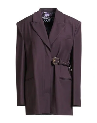 Versace Jeans Couture Woman Blazer Plum Size 8 Viscose, Polyamide, Elastane In Purple