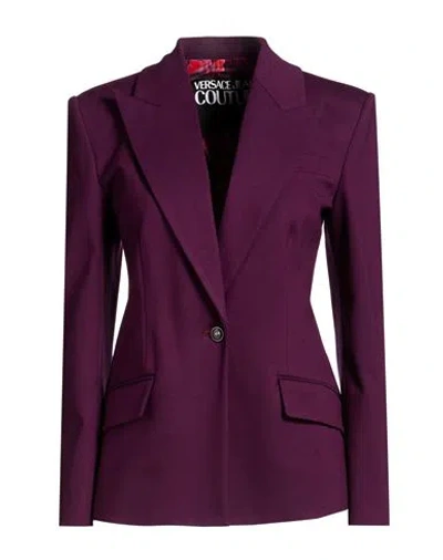 Versace Jeans Couture Woman Blazer Plum Size 8 Viscose, Polyamide, Elastane In Purple
