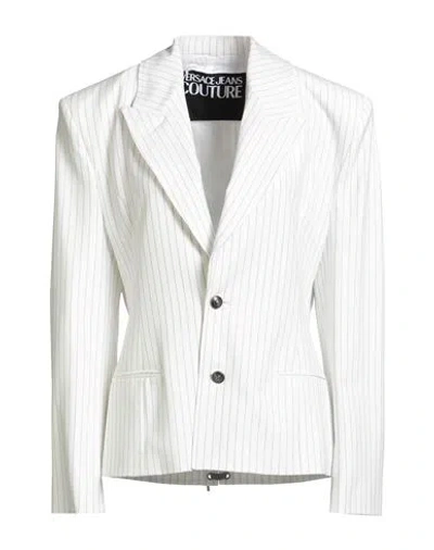 Versace Jeans Couture Woman Blazer White Size 10 Polyester, Viscose, Elastane