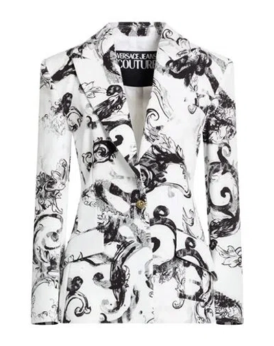Versace Jeans Couture Woman Blazer White Size 4 Polyester, Elastane