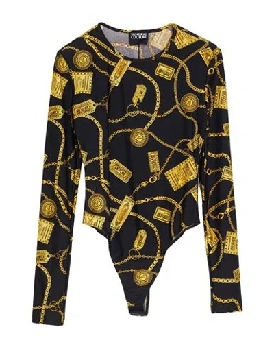Versace Jeans Couture Woman Bodysuit Black Size 10 Polyamide, Elastane