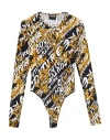 VERSACE JEANS COUTURE VERSACE JEANS COUTURE WOMAN BODYSUIT BLACK SIZE 10 POLYAMIDE, ELASTANE