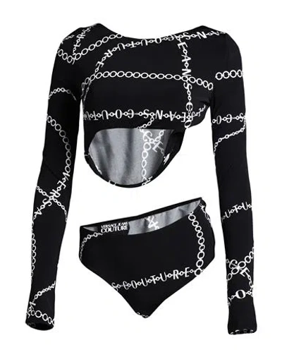 Versace Jeans Couture Woman Bodysuit Black Size 8 Viscose, Elastane