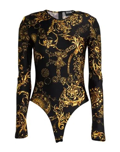 Versace Jeans Couture Woman Bodysuit Black Size 12 Polyamide, Elastane