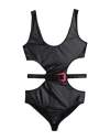 Versace Jeans Couture Woman Bodysuit Black Size 4 Polyamide, Elastane